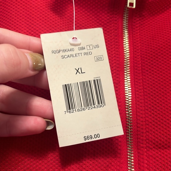 NWT Guess Red Corset Style Long-Sleeved Crop Top size XL - Picture 4 of 4